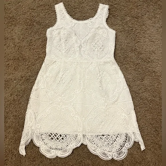 Impressions White Lace Mini Dress - Picture 3 of 4